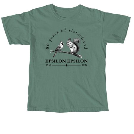 Epsilon Epsilon 80th Anniversary Tee, a Light Green Comfort Colors Unisex Tee