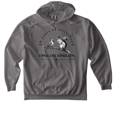 Epsilon Epsilon 80th Anniversary Tee, a Grey Comfort Colors Pullover Hoodie