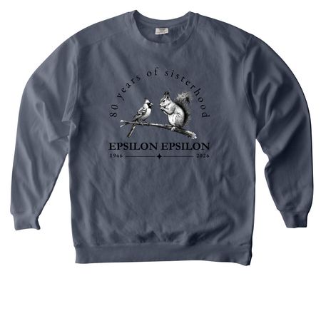 Epsilon Epsilon 80th Anniversary Tee, a Denim Comfort Colors Crewneck Sweatshirt