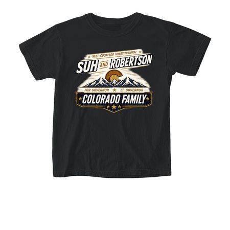 #ColoradoFamily, a Black Comfort Colors Youth Tee