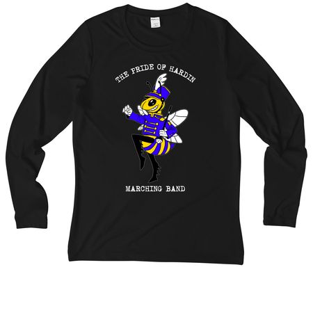 Marching Hornets - White Text, a Black Women's UV Performance Long Sleeve Tee
