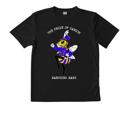Marching Hornets - White Text, a Black Youth Performance Tee