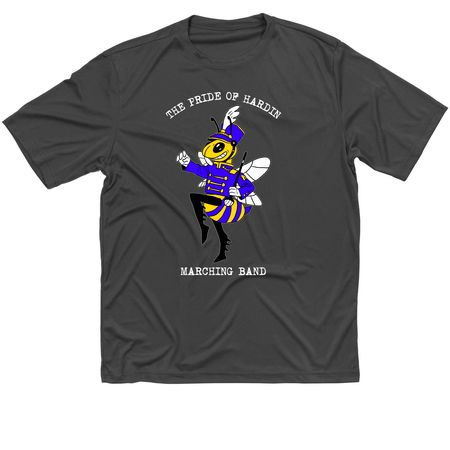 Marching Hornets - White Text, a Iron Grey Classic Performance Tee