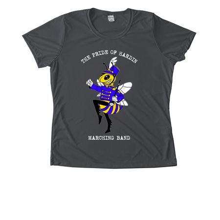 Marching Hornets - White Text, a Iron Grey Women's Performance Tee