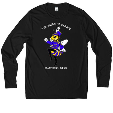Marching Hornets - White Text, a Black UV Performance Long Sleeve Tee