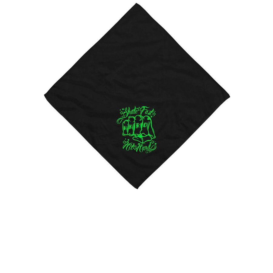 Skate Fast Hit Hard Bandana, a Black Cotton Bandana
