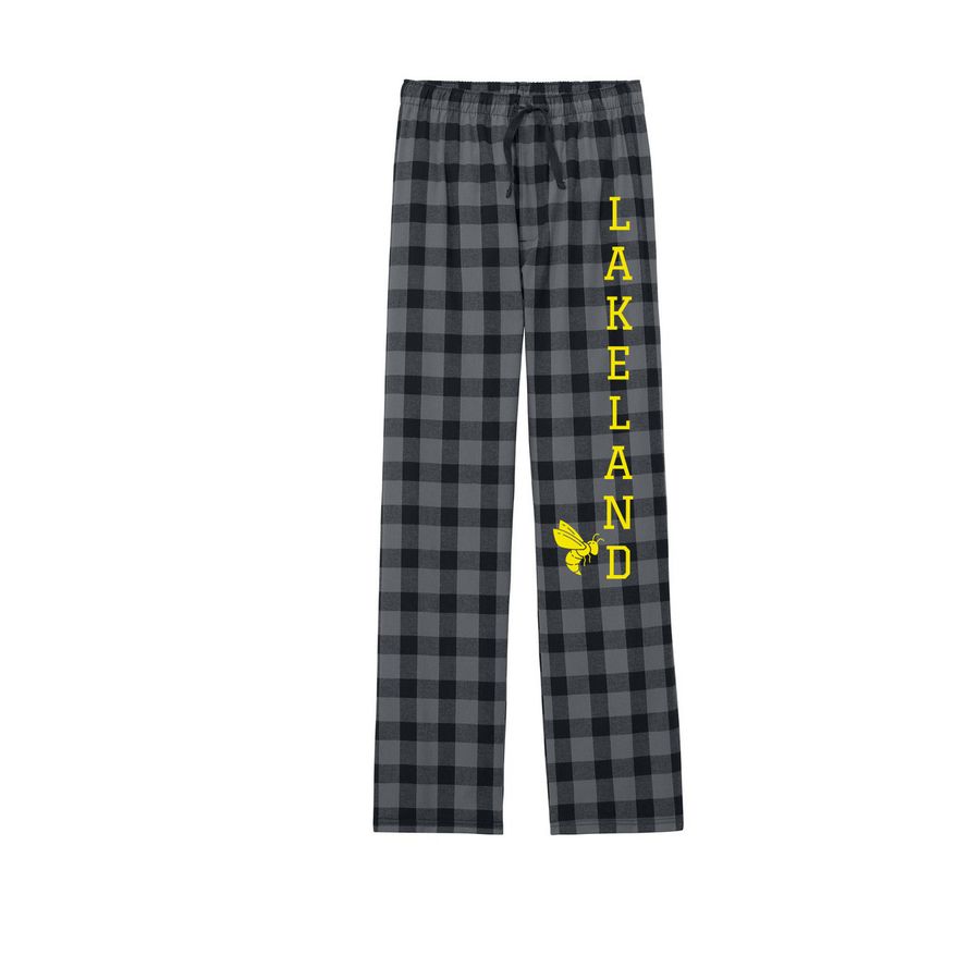 Lakeland High School, a Grey/ Black Buffalo Check Flannel Pajama Pant