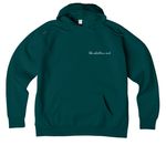 The Shallow End Album Merchandise, a Deep Sea Green Allmade Organic CVC Pullover Hoodie (back-view)