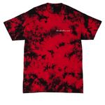 The Shallow End Album Merchandise, a Black/ Red Crystal Tie Dye Tee (back-view)
