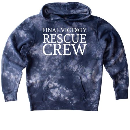 Rescue Crew, a Navy Youth Tie Dye Pullover Hoodie