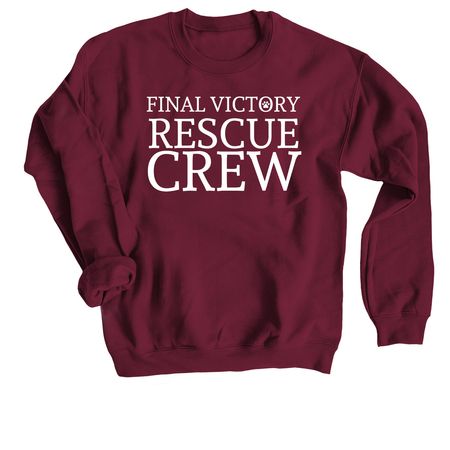 Rescue Crew, a Maroon Crewneck Sweatshirt