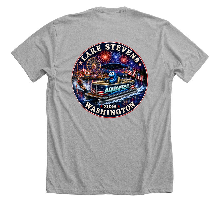 Aquafest Shirts, a Athletic Heather Premium Unisex Tee (back-view)