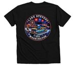 Aquafest Shirts, a Solid Black Blend Premium V-Neck Tee (back-view)