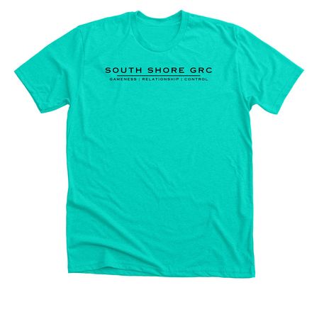 SSGRC | BLACK, a Heather Sea Green Premium Unisex Tee