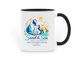 Tom & Hallie; Sand & Sea Cat Lounge Mug, a Black Two-Tone Ceramic Mug
