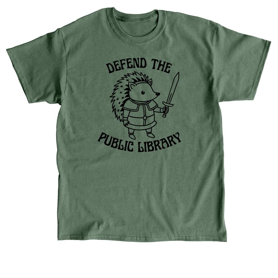 Defend the Public Library, a Military Green Classic Unisex Tee