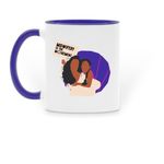 Midwifery is the Movement Mug - Cobalt, a Dark Blue Two-Tone Ceramic Mug (back-view)