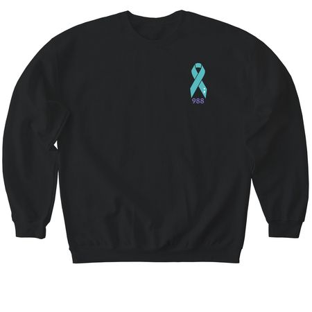 Suicide prevention awareness&nbsp;, a Black Softstyle Crewneck Sweatshirt