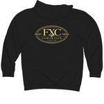 Gold Merch, a Black Midweight Pullover Hoodie (back-view)