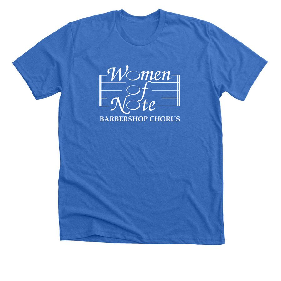 Women of Note Logo, a Heather True Royal Premium Unisex Tee