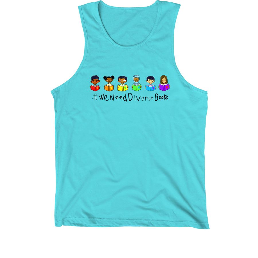 We Need Diverse Books, a Teal Premium Cotton Tank