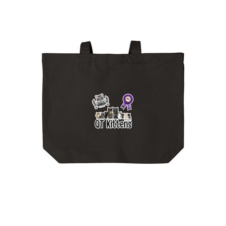 Buy A Tote Bag. &nbsp;Send a QT Kitten to College!, a Deep Black Cotton Canvas Tote Bag