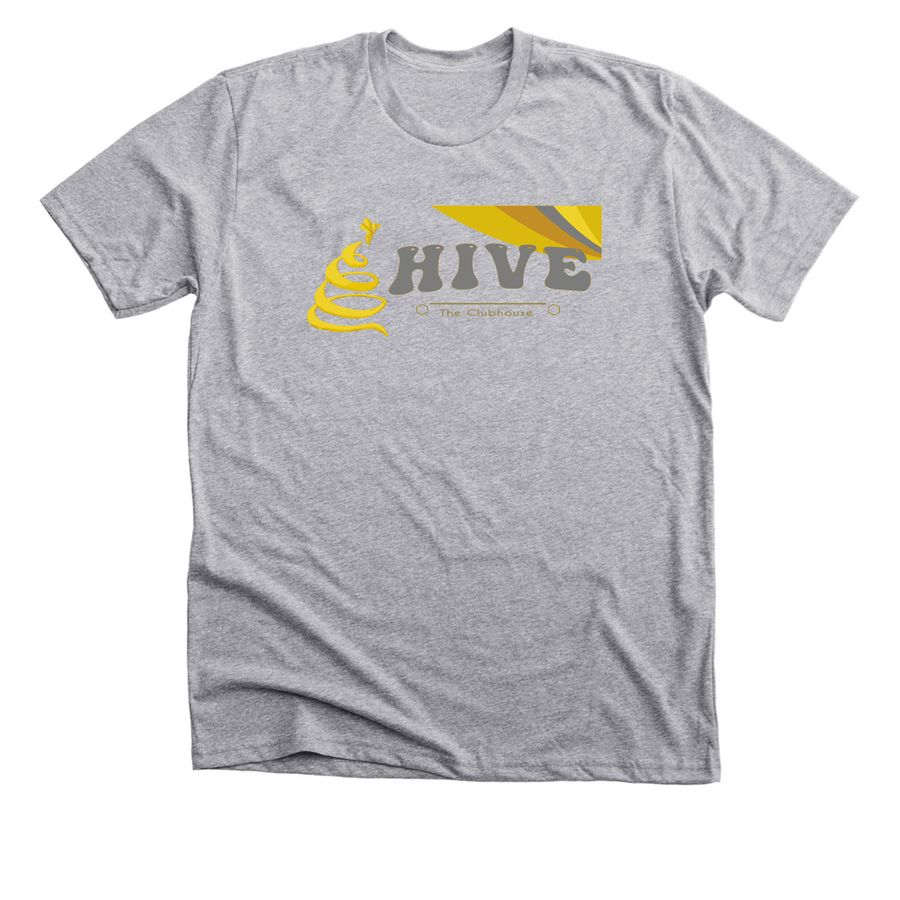 Hive Clubhouse '22, a Athletic Heather Premium Unisex Tee