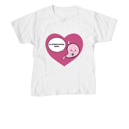 No Artificial Coloring, Please <3, a White Youth Unisex Tee