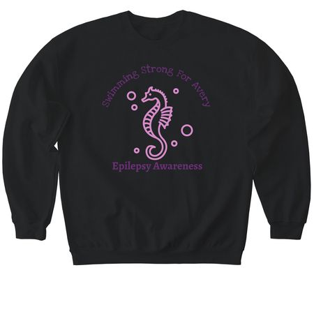 Swimming Strong for Avery, a Black Softstyle Crewneck Sweatshirt