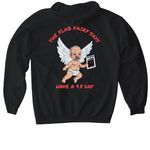 The Slab Fairy, a Black Gildan Softstyle Pullover Hoodie (back-view)