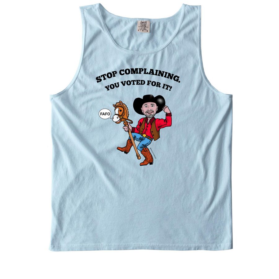 FAFO, a Chambray Comfort Colors Tank Top