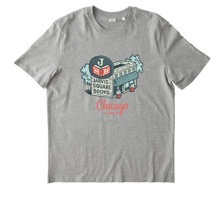Jarvis Square Books Illustrated Tee&nbsp;, a Heather Grey Stanley/Stella Unisex Creator 2.0 Tee