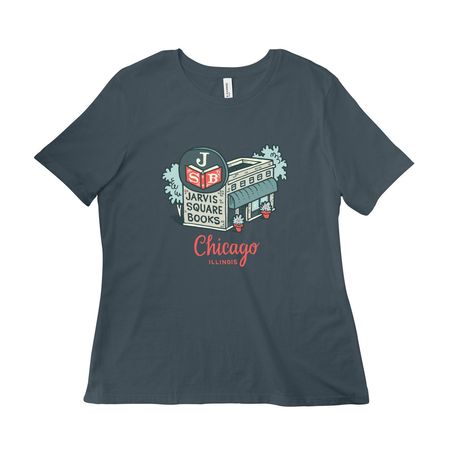 Jarvis Square Books Illustrated Tee&nbsp;, a Vintage Navy Women?s Relaxed Cotton Tee
