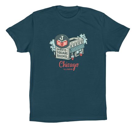 Jarvis Square Books Illustrated Tee&nbsp;, a Deep Teal Premium Cotton Tee