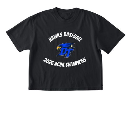 DT HAWKS, a Black Comfort Colors Boxy Tee