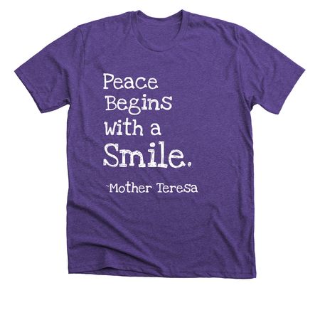 Peace Tee, a Heather Team Purple Premium Unisex Tee