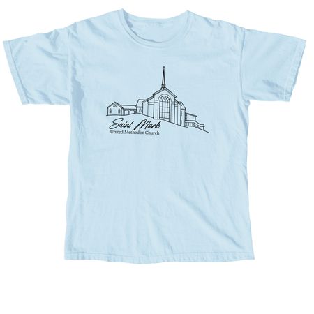 Church Outline - Black, a Chambray Comfort Colors Unisex Tee