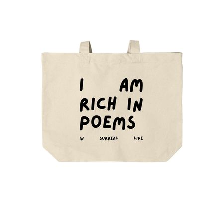 I AM RICH IN POEMS, a Natural Cotton Canvas Tote Bag