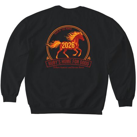 Ruby's Year of the Horse, a Black Softstyle Crewneck Sweatshirt
