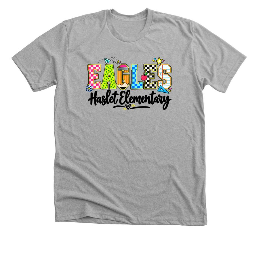 Colorful Haslet Eagles, a Athletic Heather Premium Unisex Tee