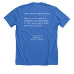 PDO - Awareness 2026, a Heather True Royal Premium Unisex Tee (back-view)