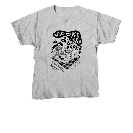 Spoke & Word Books Picnic Merch, a Sport Grey Youth Unisex Tee