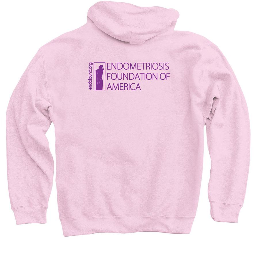 End Endo 5K Pullover Retro Hoodie, a Light Pink Pullover Hoodie (back-view)