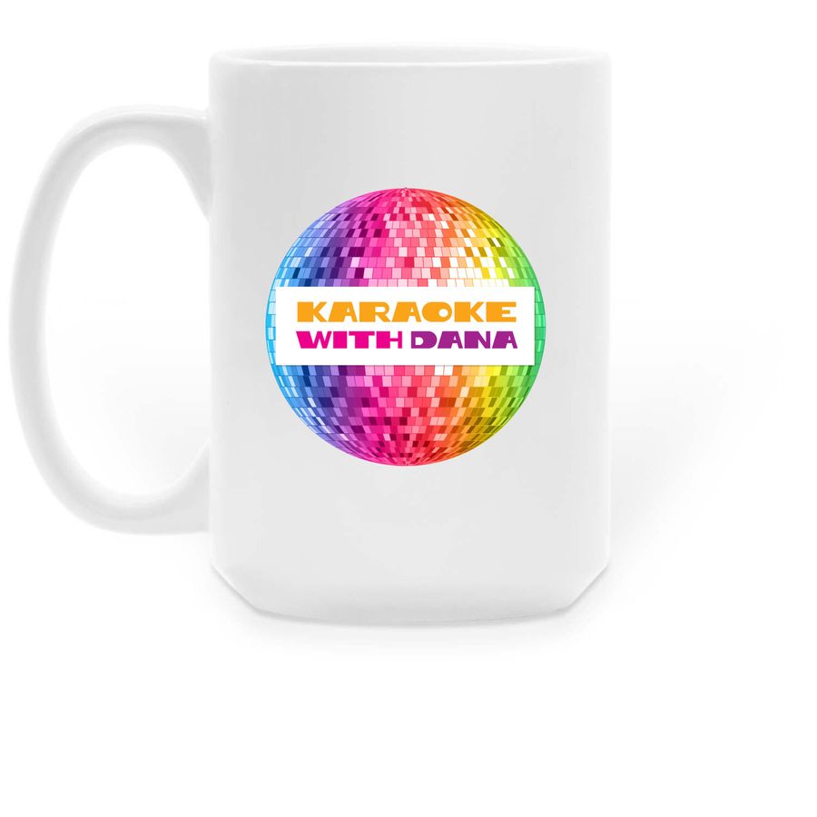 KWD Disco Ball Mug, a White Large Coffee Mug (back-view)