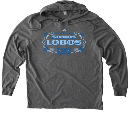 SOMOS LOBOS - azul, a Aluminum Grey Allmade Eco Triblend Hoodie Tee