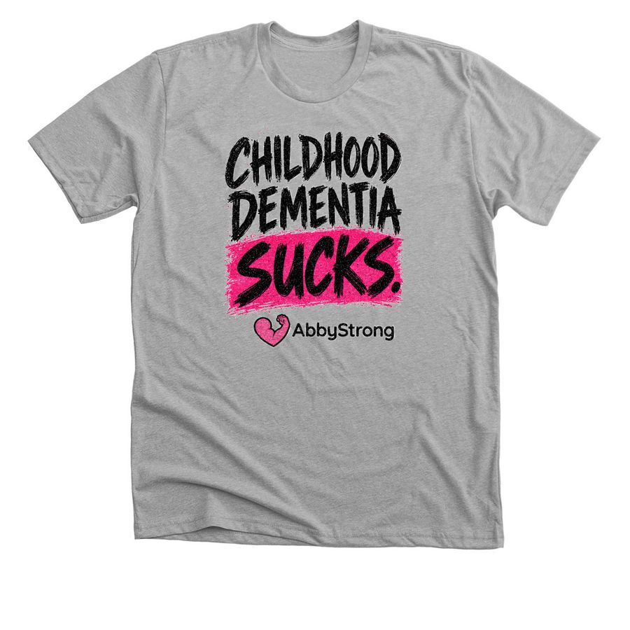 Childhood Dementia Sucks. Help build hope!, a Athletic Heather Premium Unisex Tee