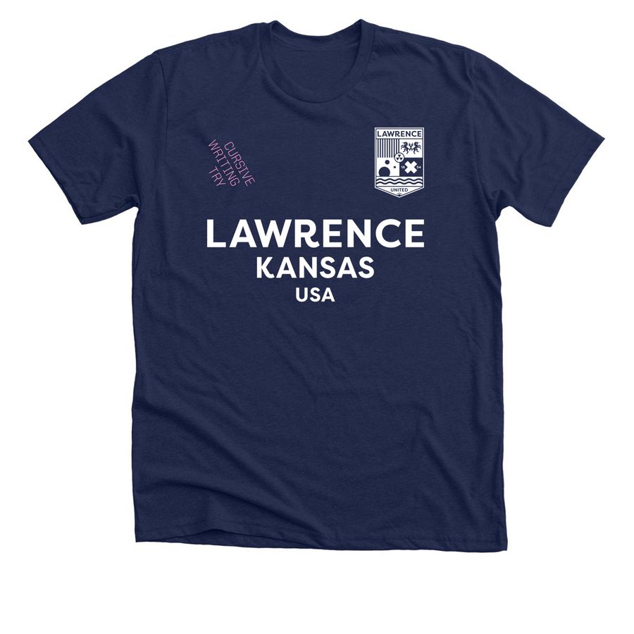 Lawrence United (Home) -&nbsp;Lewis Lindsay Dyche, a Solid Navy Blend Premium Unisex Tee
