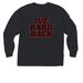 WOOF - We Bark Back Pocket Shirt&nbsp;, a Black Comfort Colors Long Sleeve Pocket Tee (back-view)