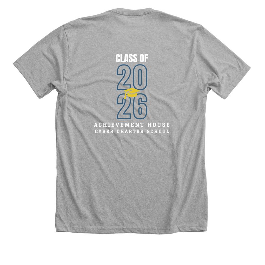 Class of 2026 Swag, a Athletic Heather Premium Unisex Tee (back-view)