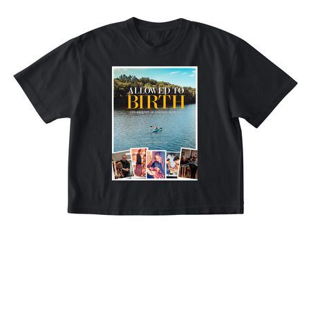 Women's poster tees, a Black Comfort Colors Boxy Tee
